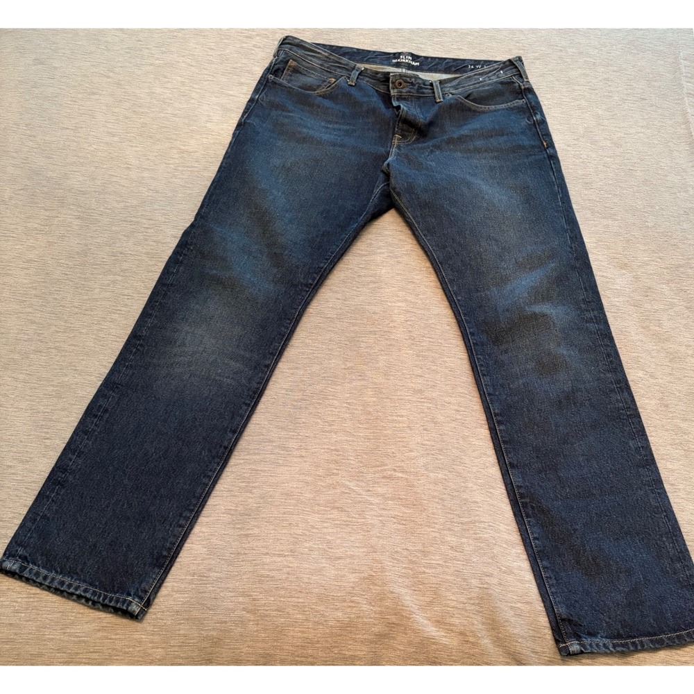 Jack Wills The Kirkham Slim Fit Jeans Dark Wash Indigo Blue 36W 32L Mens